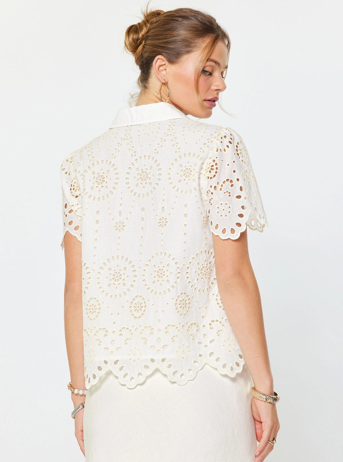 Eyelet Short Sleeve Shirt