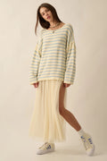 Striped Knit Oversized Sweater