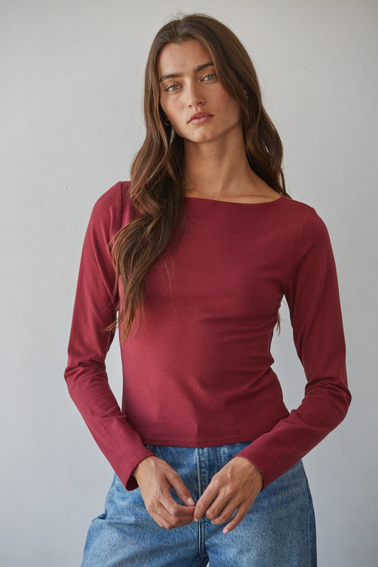 Boatneck Long Sleeve Top