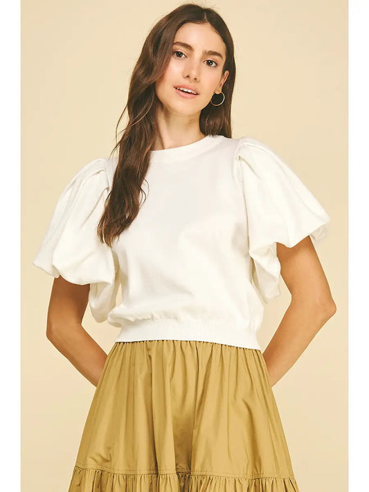 Puff Sleeve Knit Top