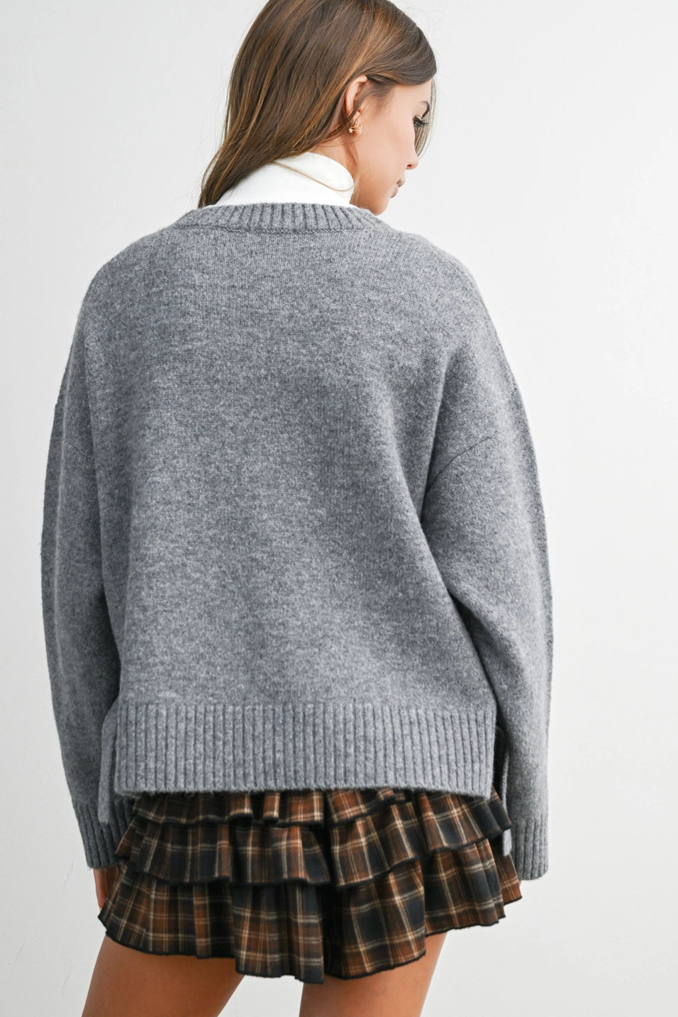 Tie Split Hem Sweater