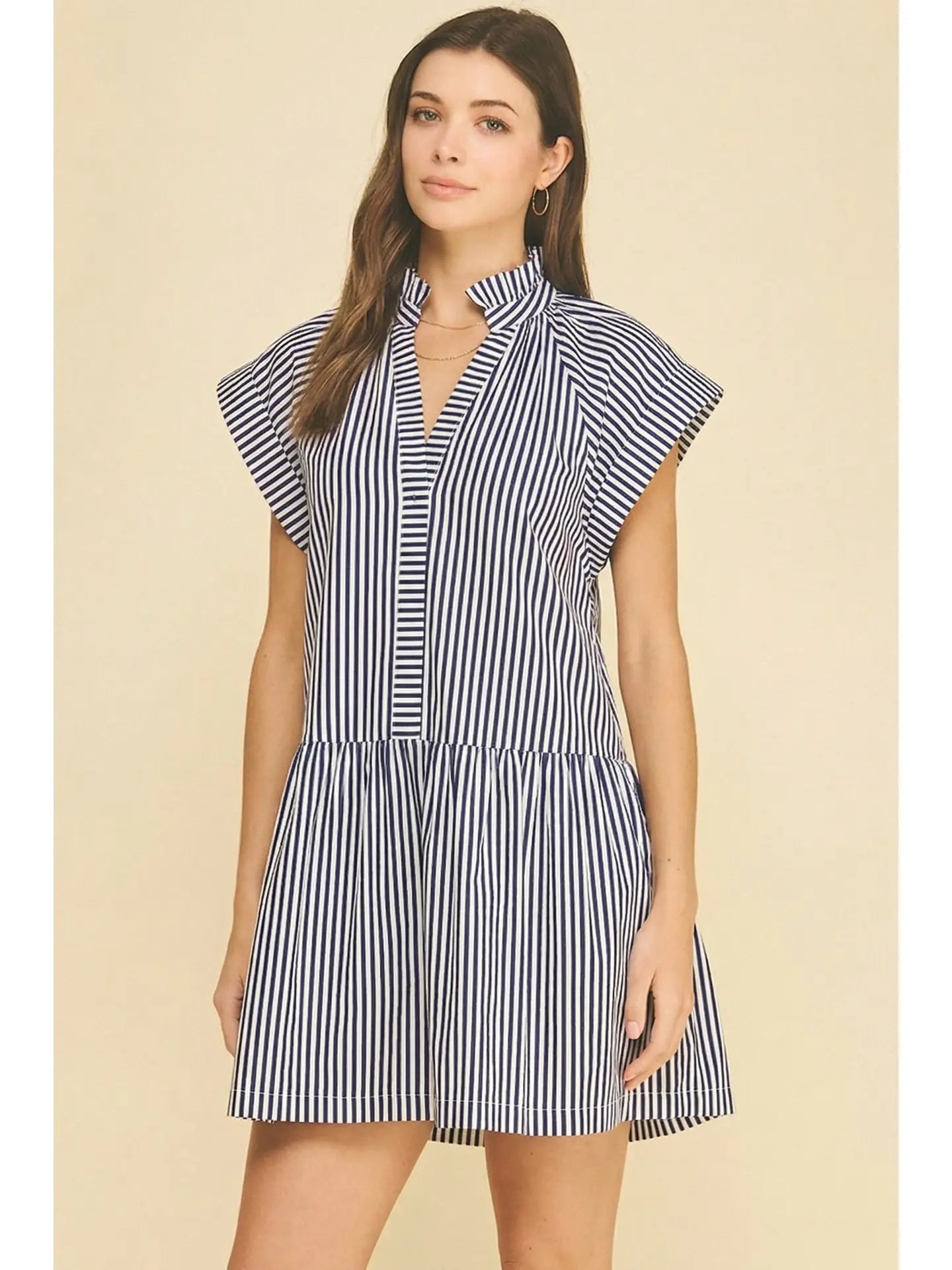 Striped Ruffle Mini Dress