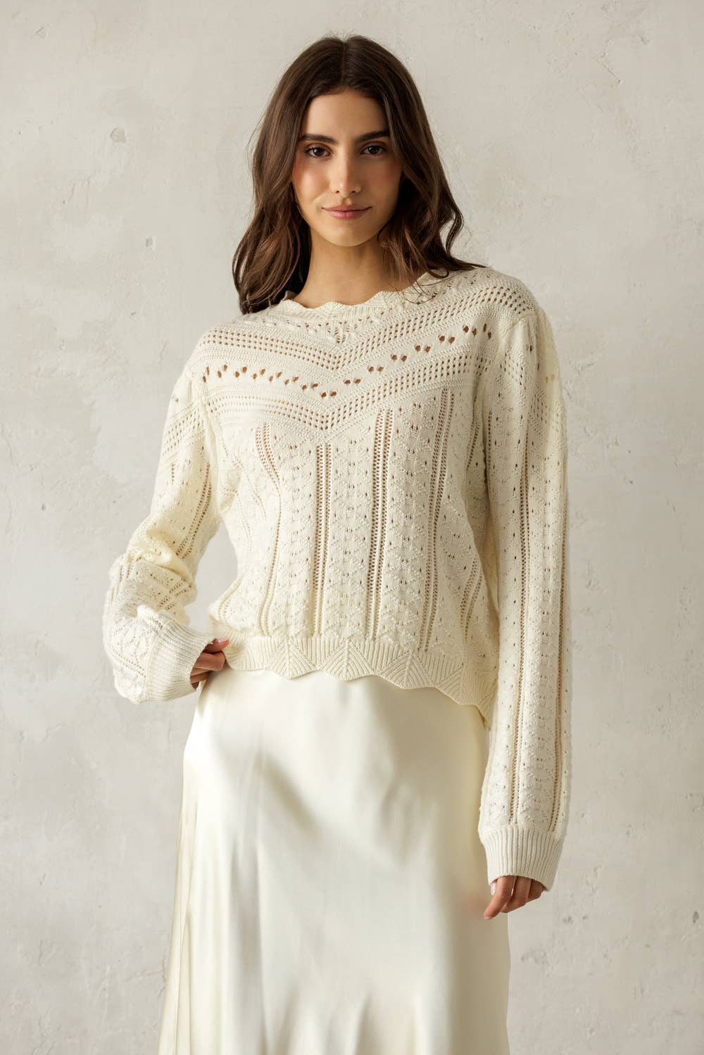 Pointelle Knit Sweater