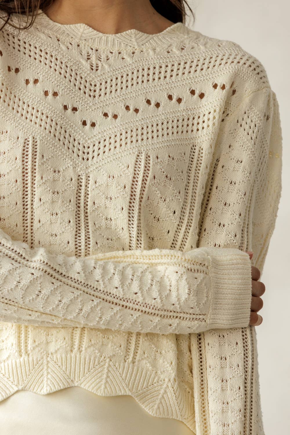 Pointelle Knit Sweater