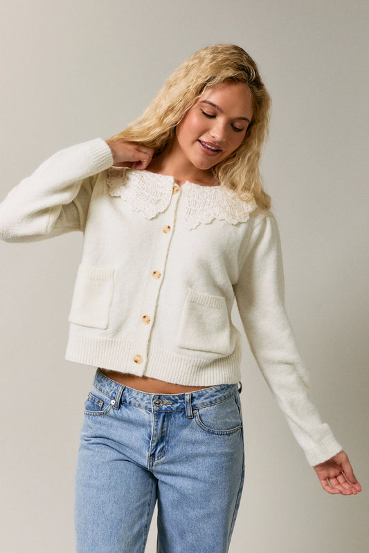 Lace Collar Cardigan