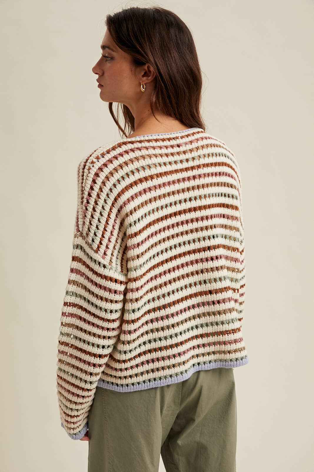 Striped Drop Shoulder Sweater