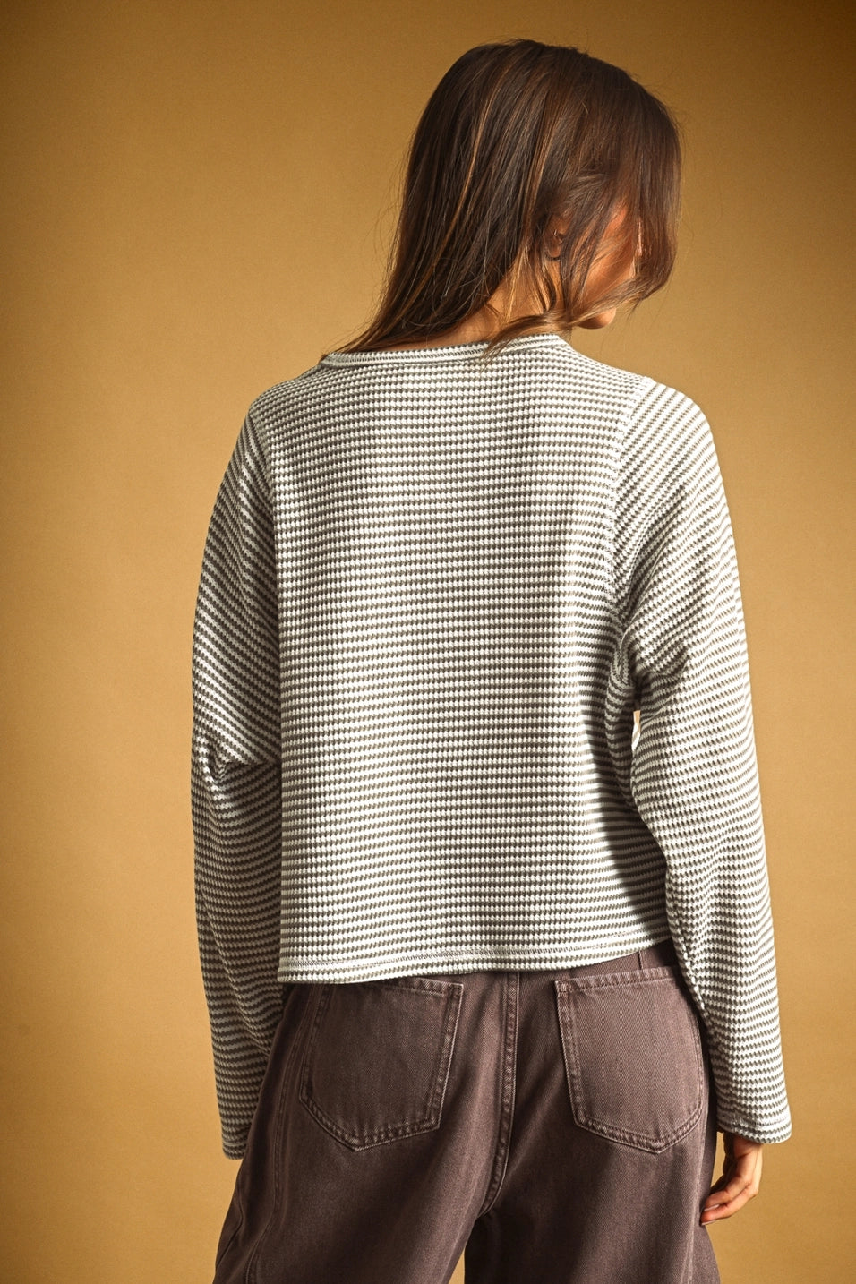 Striped Waffle Knit Top