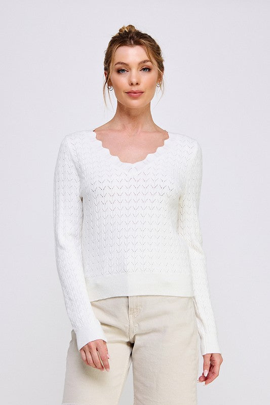 Pointelle Pullover