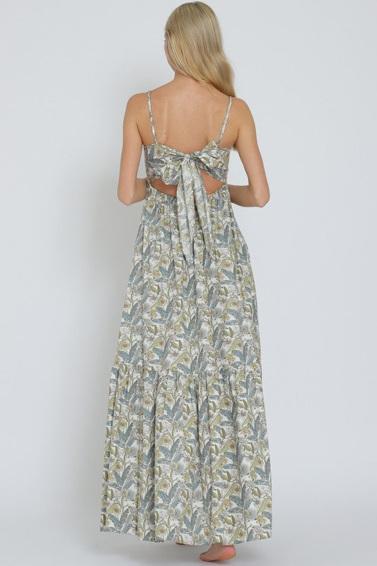 Botanical Print Maxi Dress