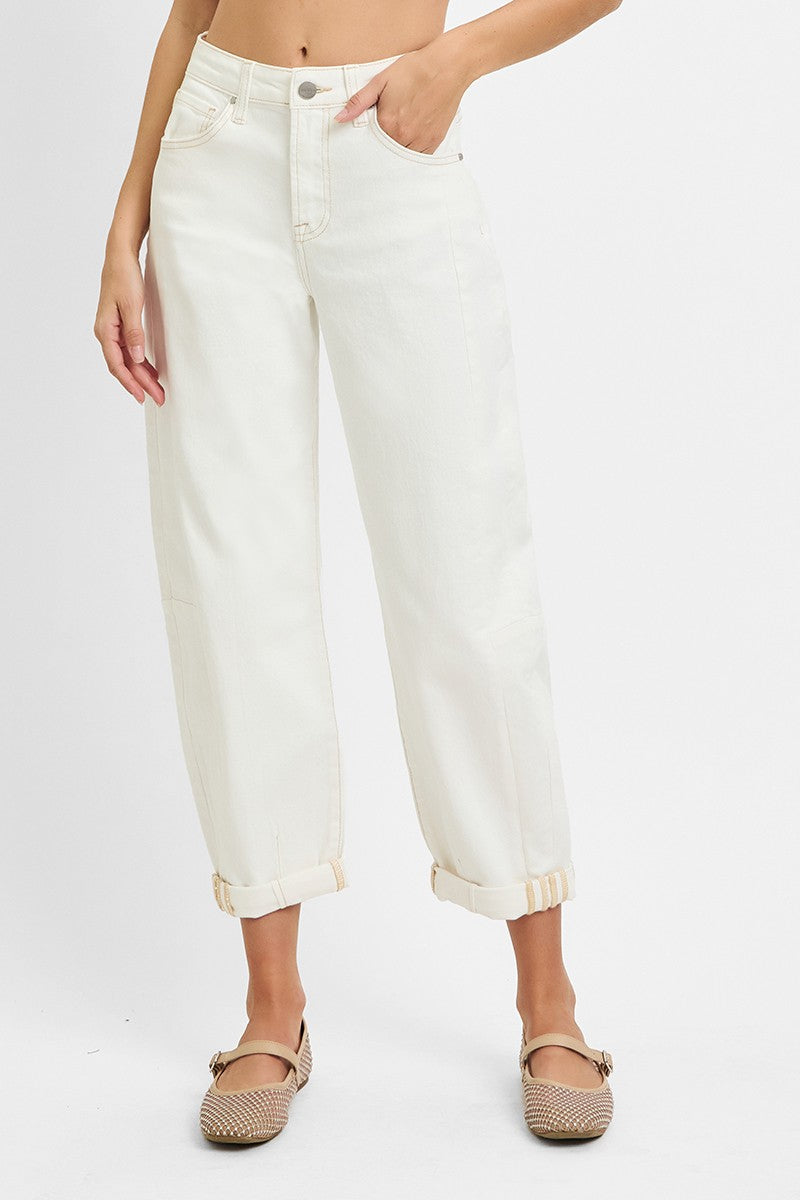 High Rise Barrel Jeans