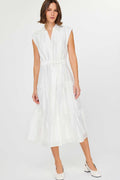 Tiered Button-Down Midi Dress