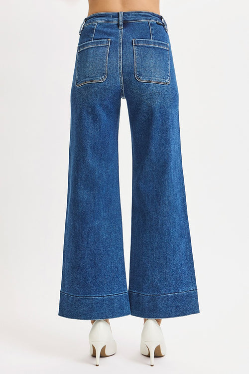 High Rise Patch Pocket Jeans