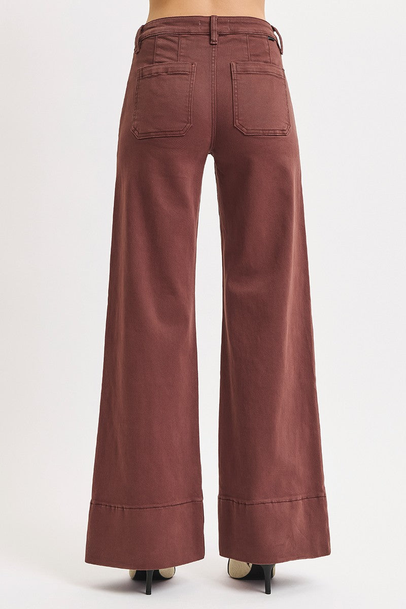 Mid Rise Wide Hem Jeans