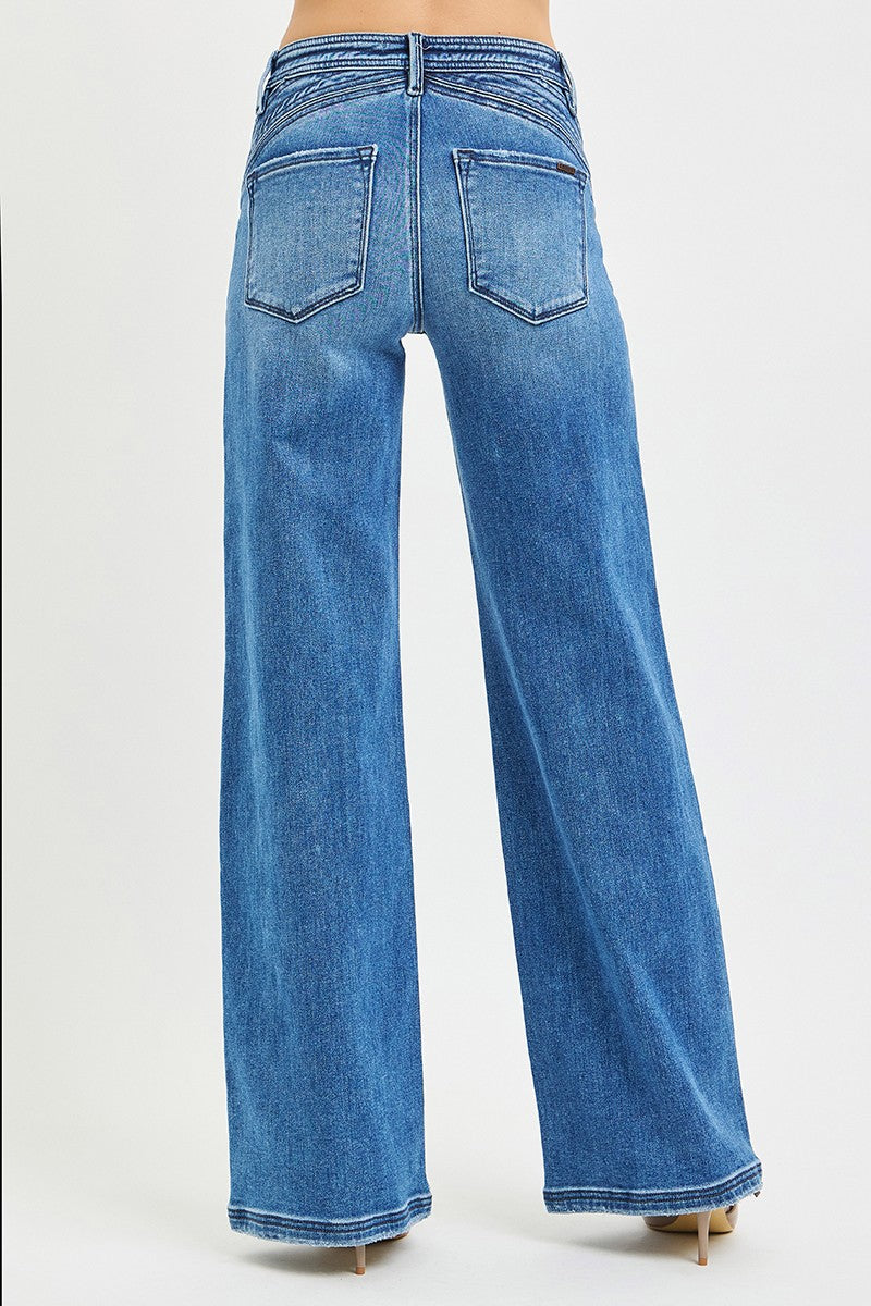 Waist Detail High Rise Jeans