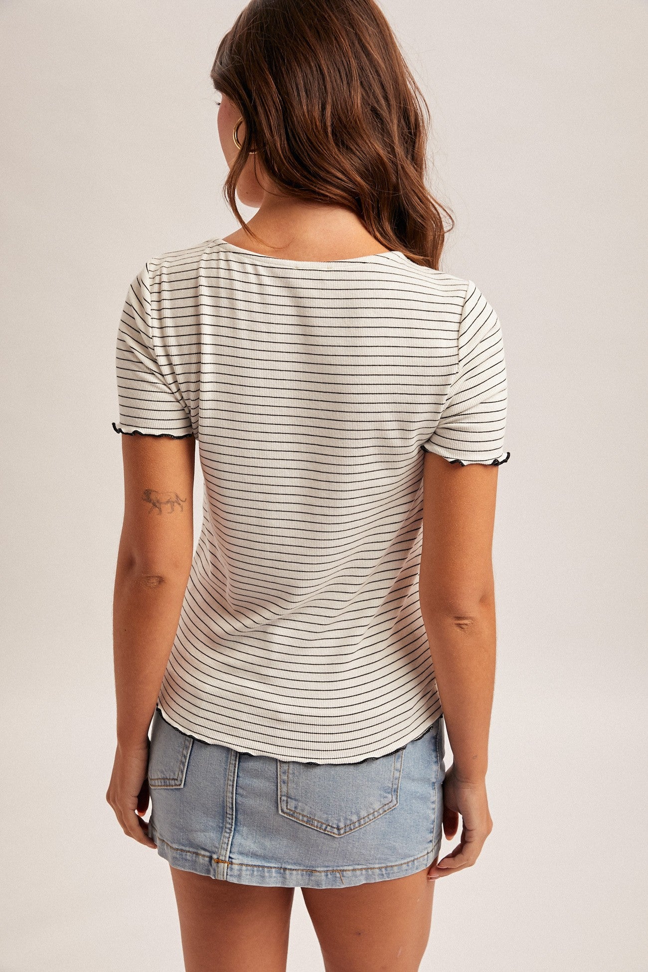 Cherry Bead Striped Tee