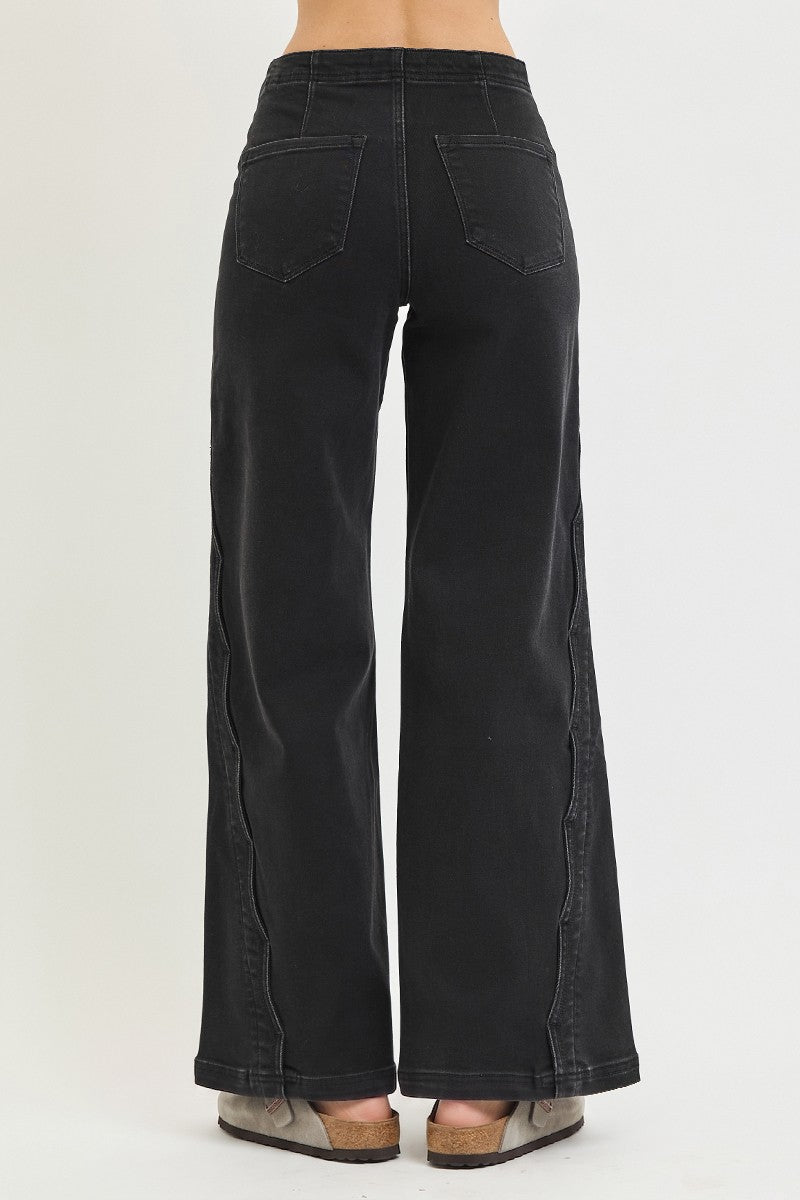 Scallop Edge Wide Leg Jeans