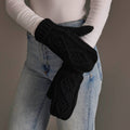 Black Cable Knit Mittens