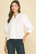 V-Neck Button Down