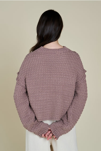 Cable Front Crop Sweater