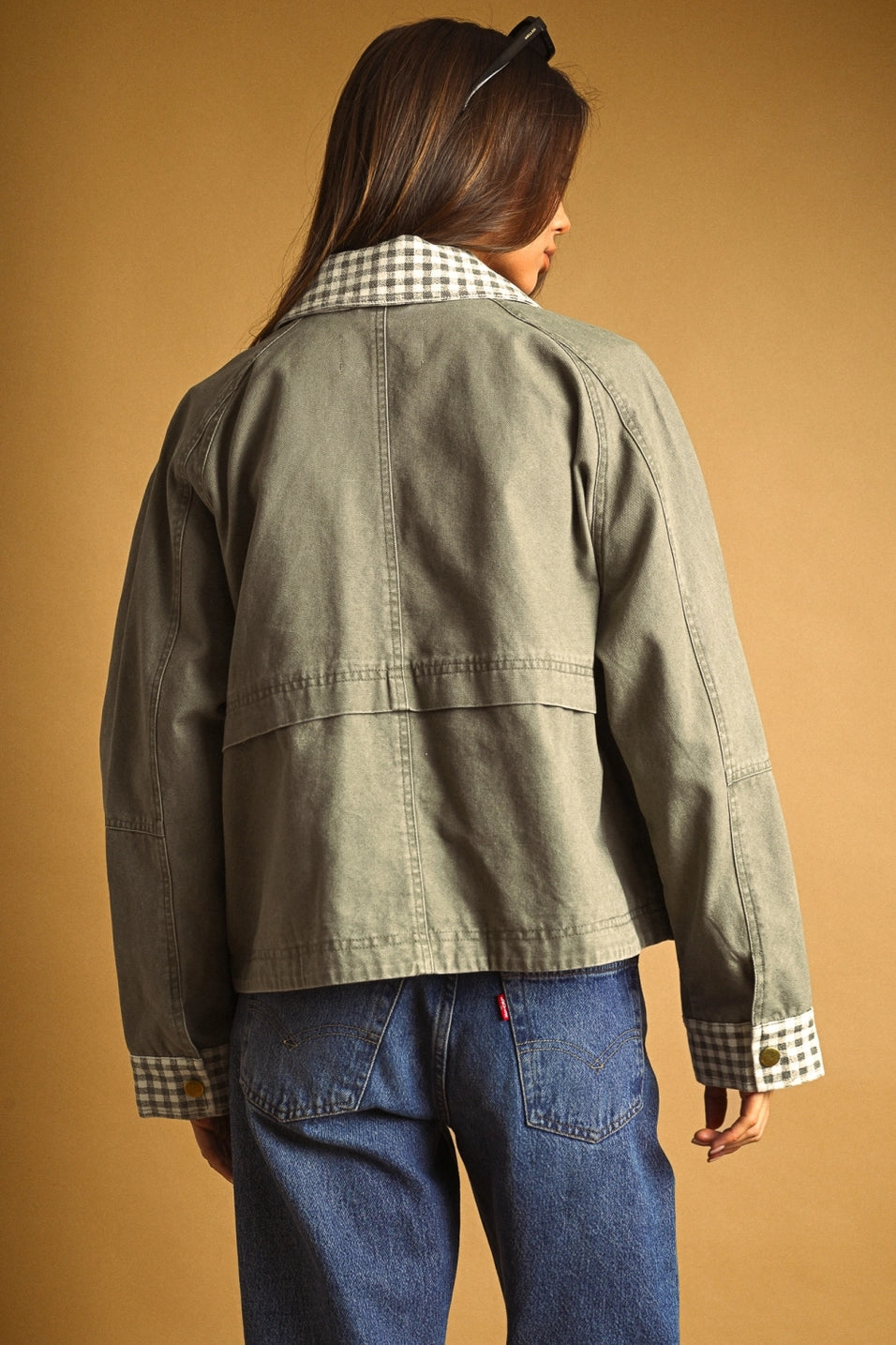 Gingham Detailed Jacket
