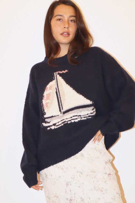 Sailboat Knit Sweater
