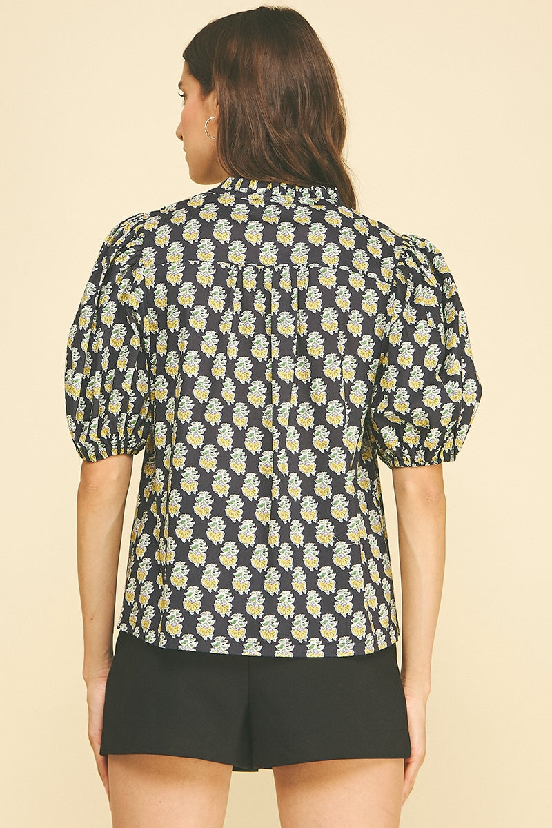 Floral Print V-Neck Blouse