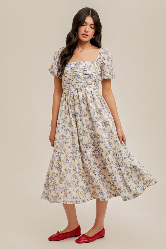 Floral Square Neck Maxi