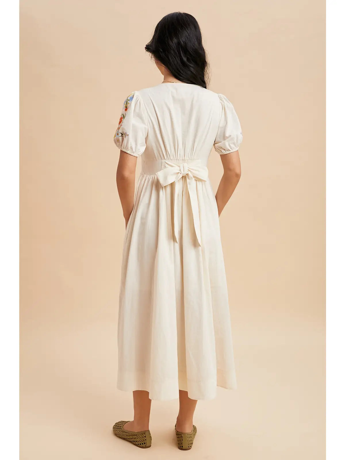 Embroidered Button Down Maxi Dress