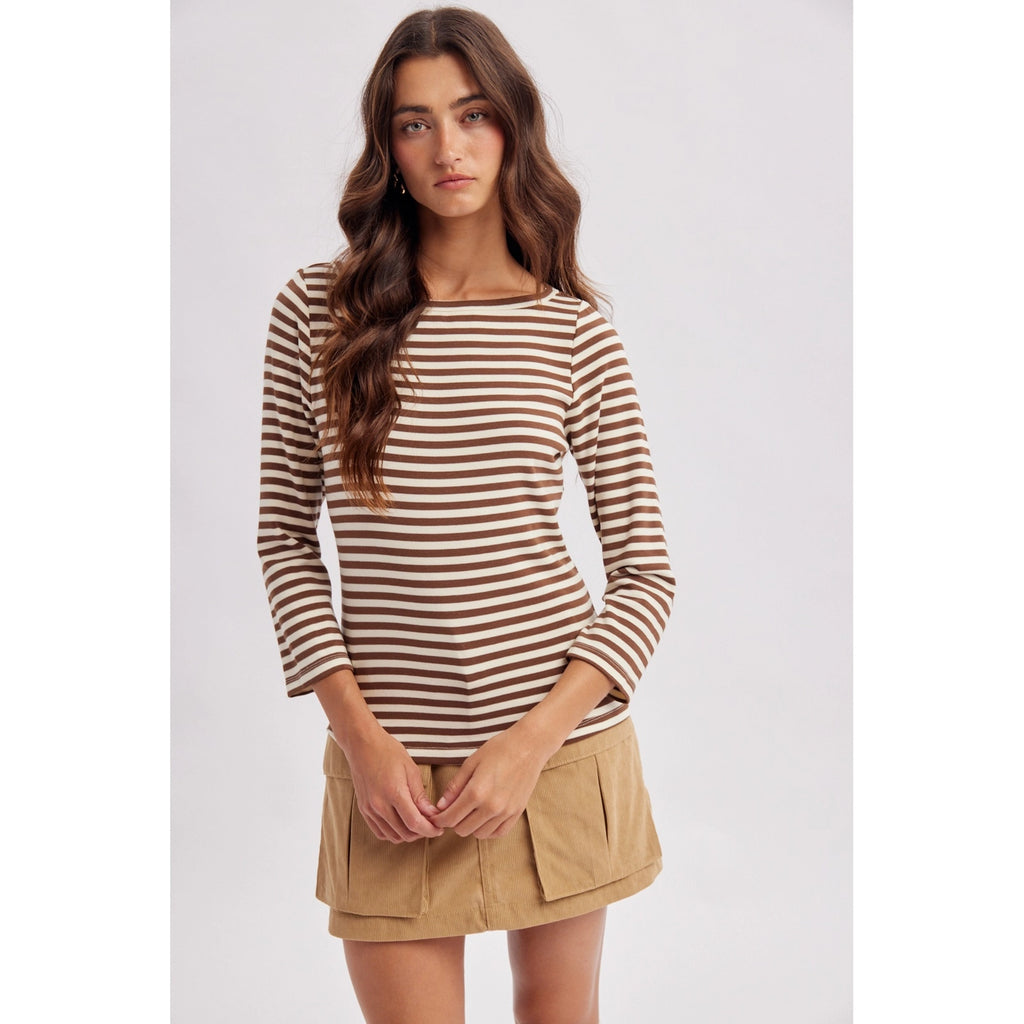 Striped Boatneck Top