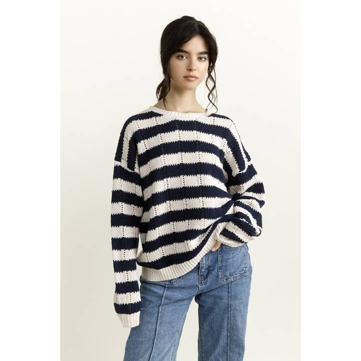 Striped Thick Knit Sweater