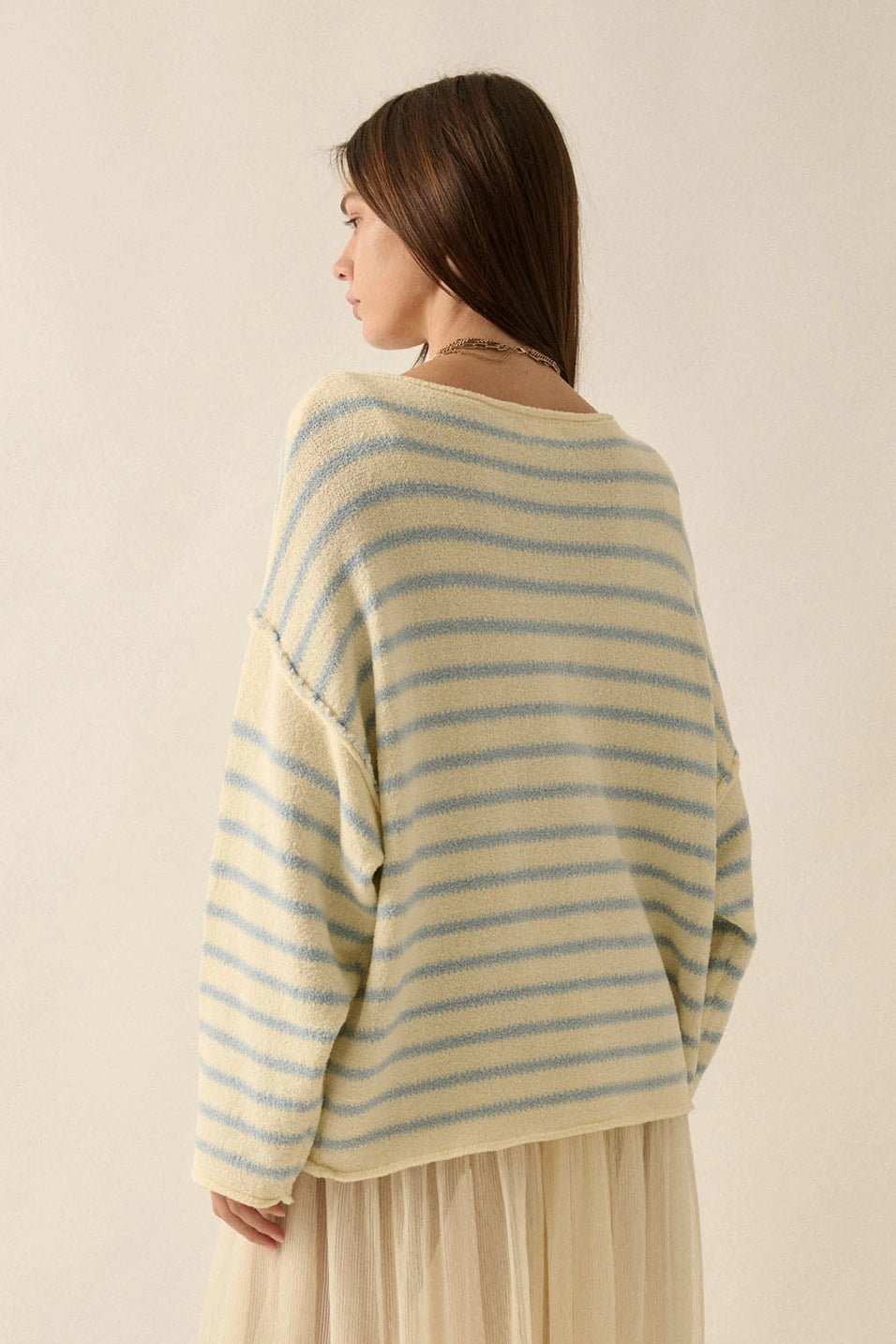Striped Knit Oversized Sweater