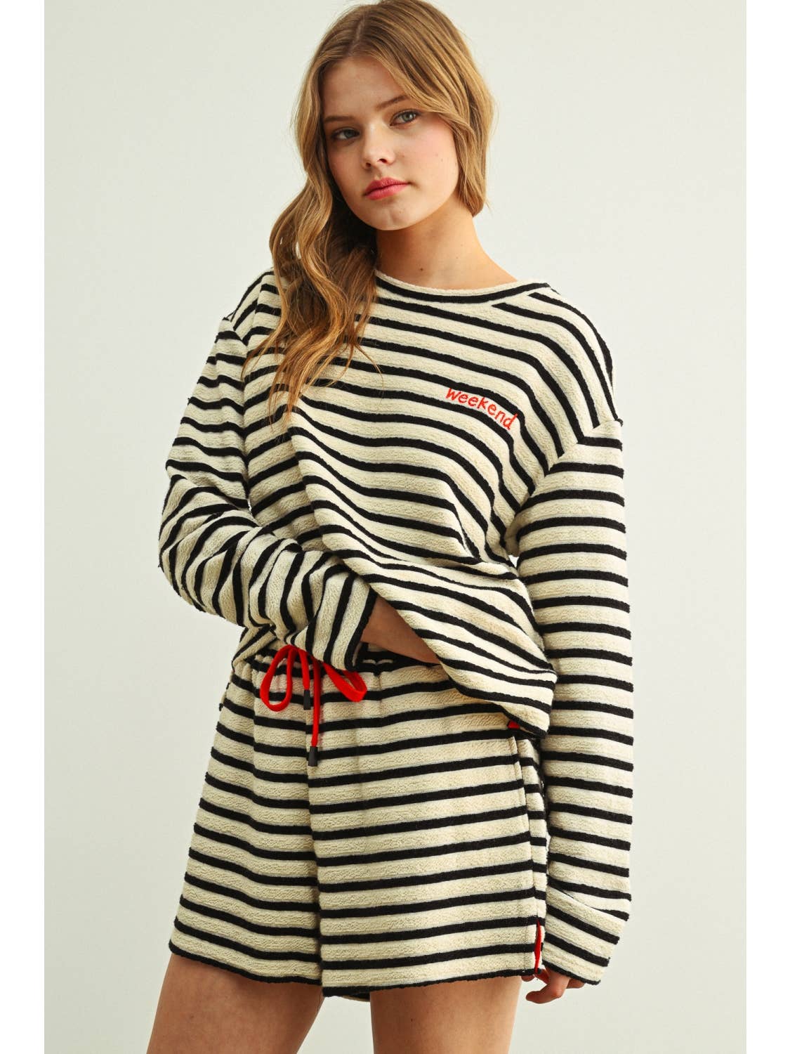 Textured Stripe Shorts