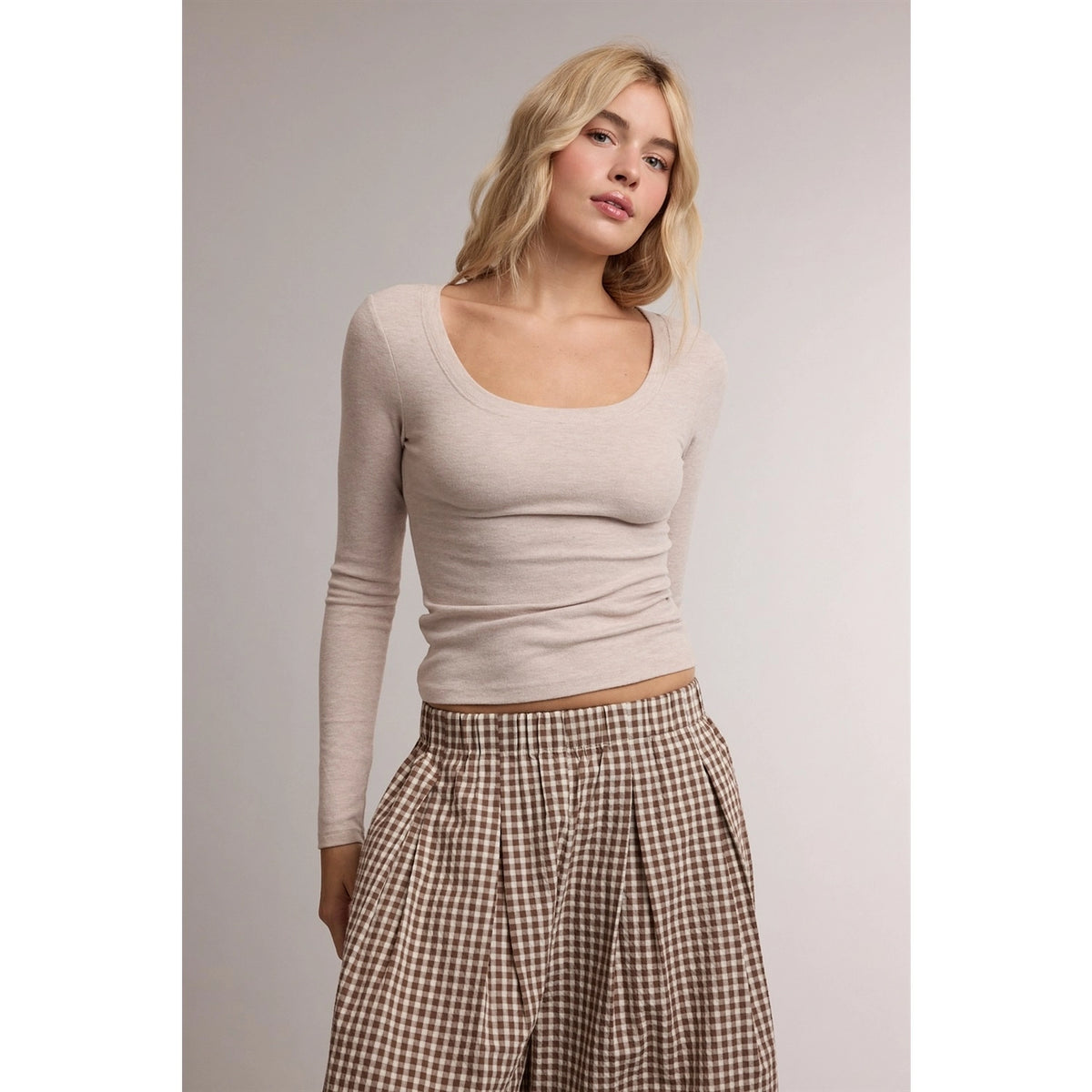 Heathered Scoop Neck Tee