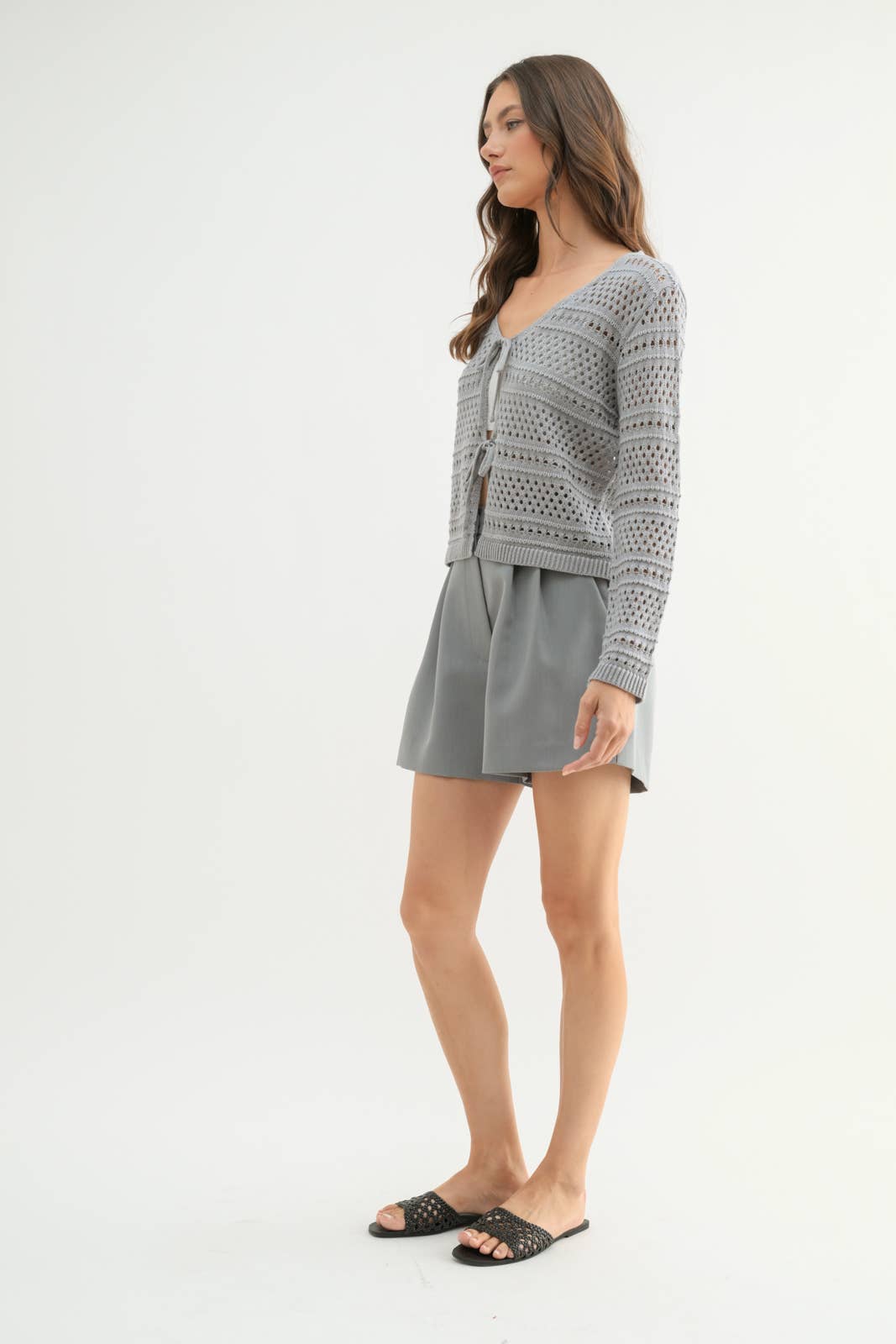 Tie Front Crochet Cardigan