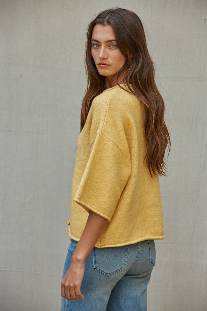 Short Sleeve Knit Cardigan