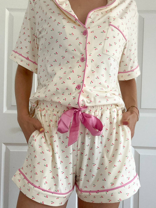 Cherries All Over PJ Shorts