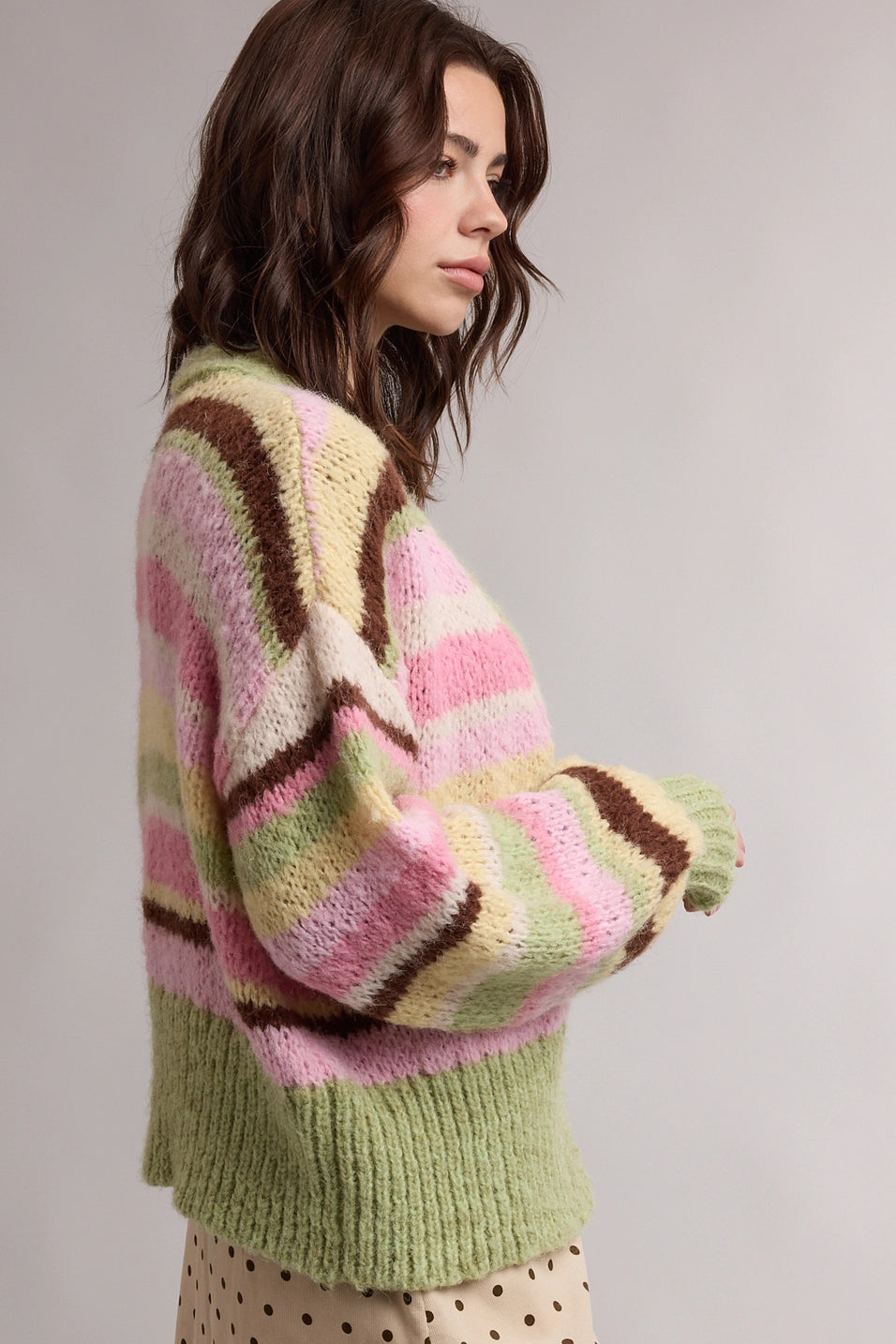 Striped Colorblock Cardigan