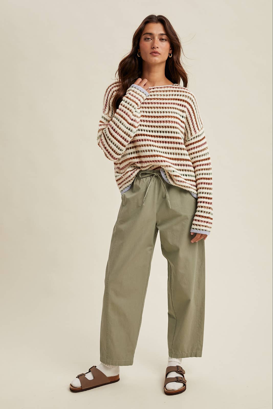 Striped Drop Shoulder Sweater