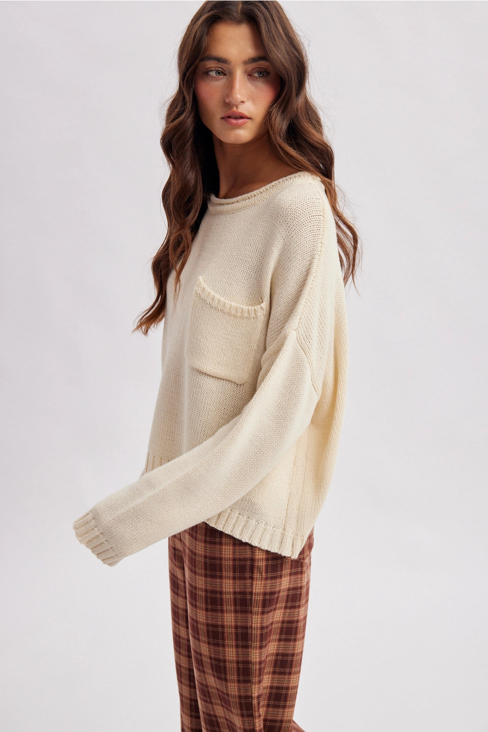Roll-Neck Pocket Sweater