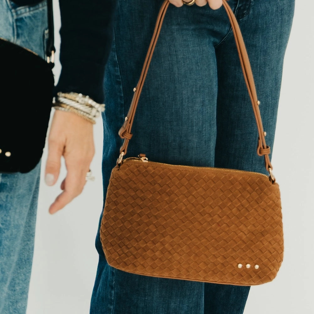 Suede Harper Shoulder Bag