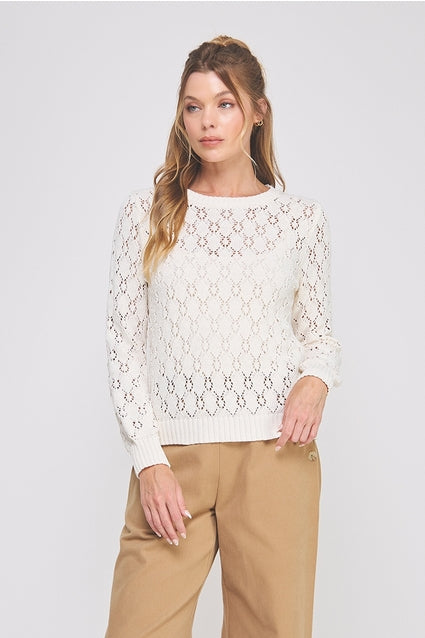 Diamond Pointelle Sweater