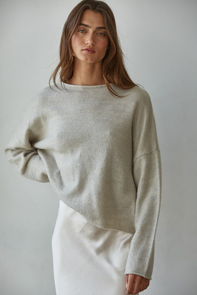 Light Rolled Hem Sweater