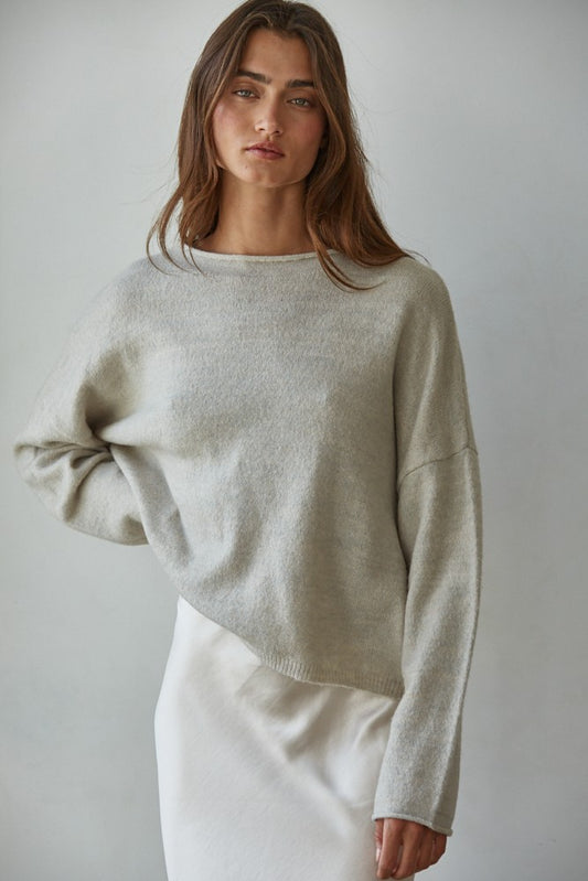Light Rolled Hem Sweater