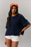 Short Sleeve Knit Sweater