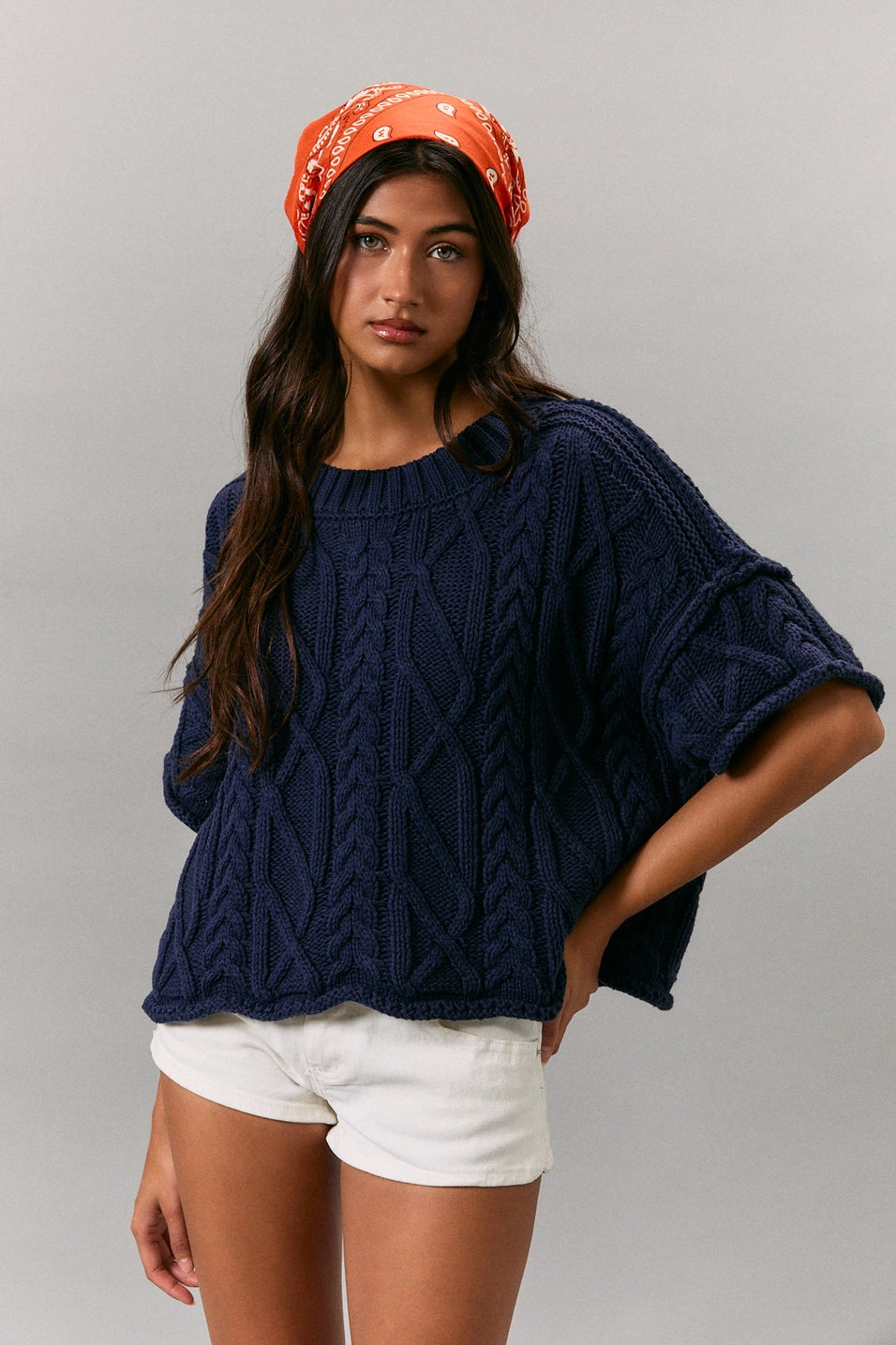 Short Sleeve Knit Sweater