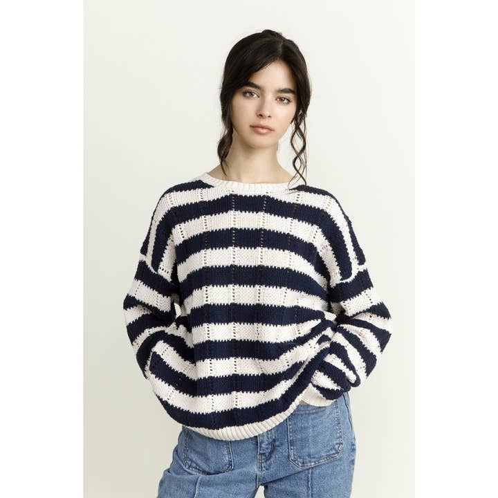 Striped Thick Knit Sweater