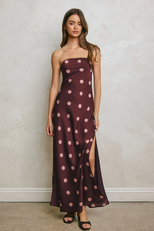 Polka Dot Strapless Dress