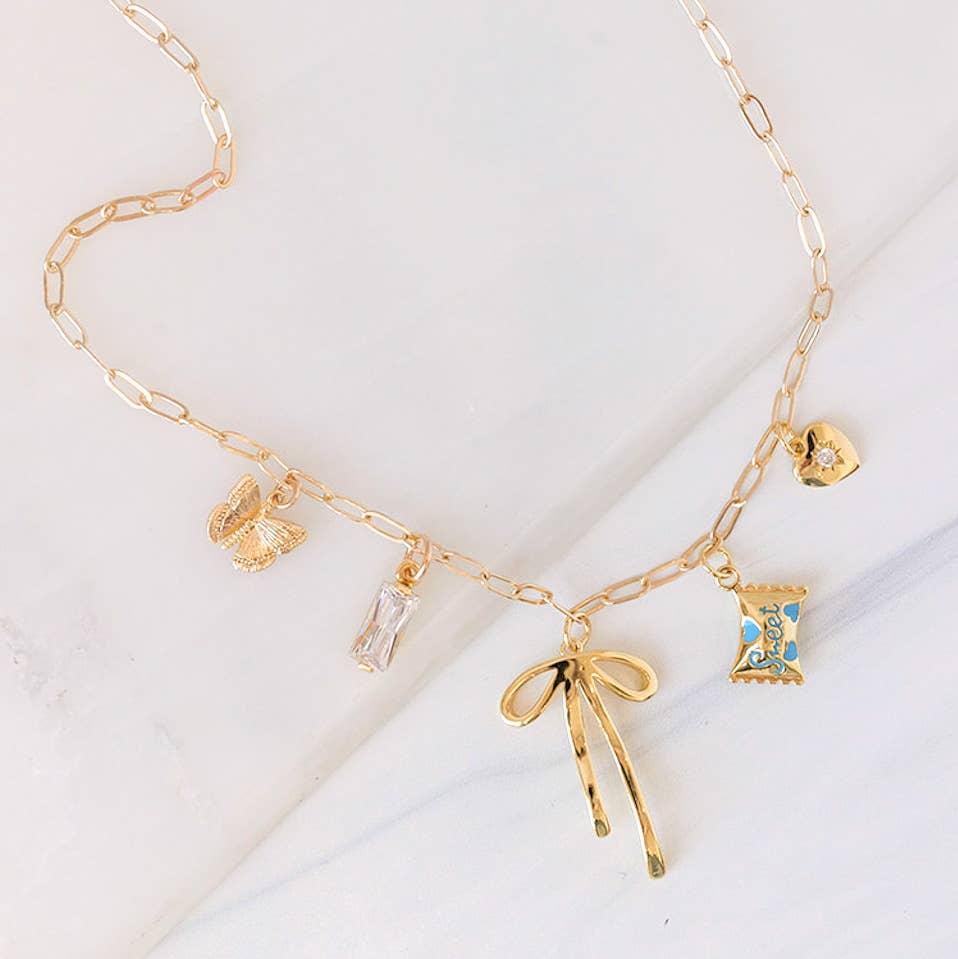 Tiny Paperclip Charm Necklace