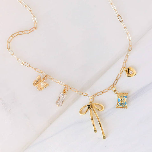 Tiny Paperclip Charm Necklace