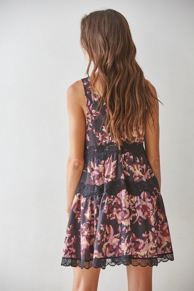 Floral V-Neck Mini Dress